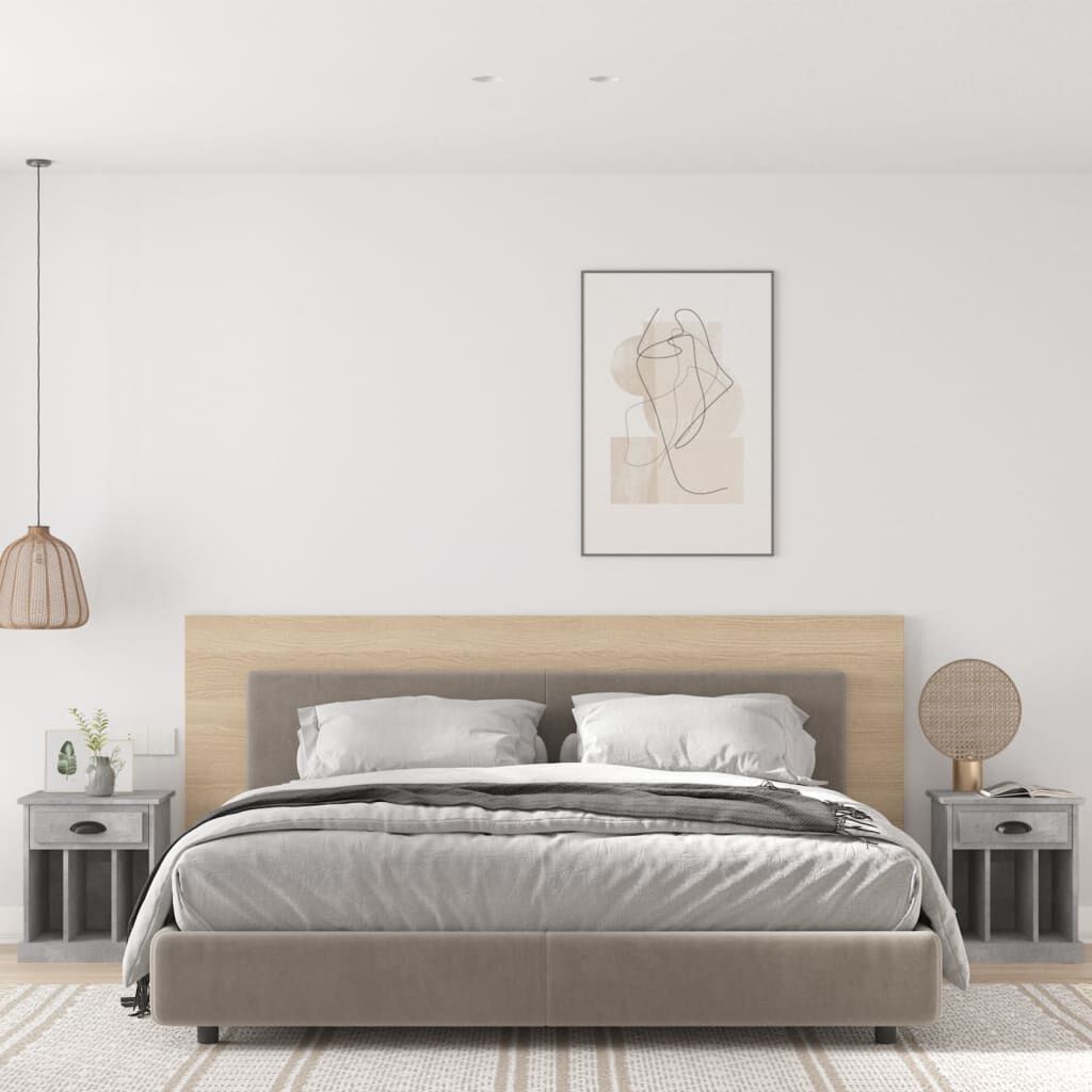 vidaXL Κομοδίνα 2 τεμ. Γκρι Σκυροδέματος 43x36x50 εκ.