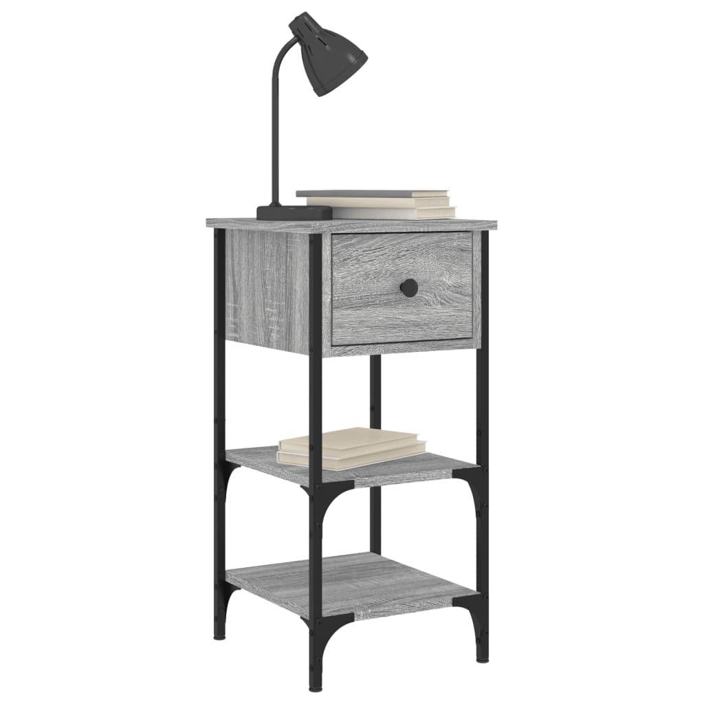 vidaXL Κομοδίνα 2 τεμ. Γκρι Sonoma 34x36x70 εκ. από Επεξεργασμένο Ξύλο