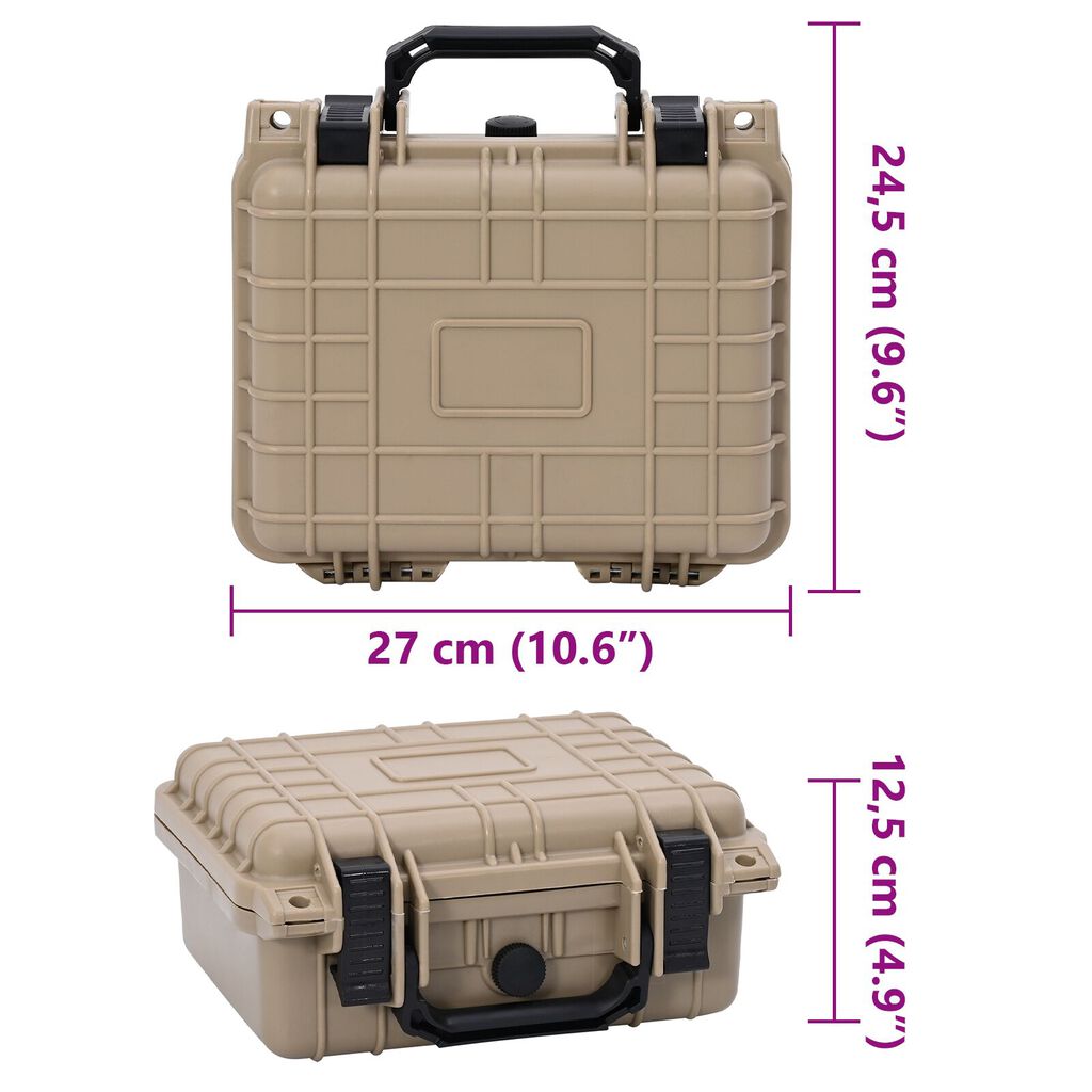 vidaXL Προστατευτική Σκληρή Θήκη Άμμος 27x24,5x12,5 εκ