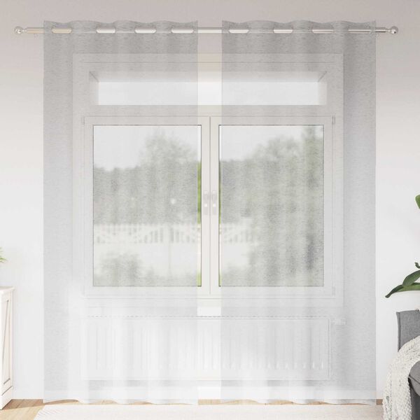vidaXL Κουρτίνες 2 pcs Ανοιχτό γκρι 140 x 225 cm Πολυεστέρας