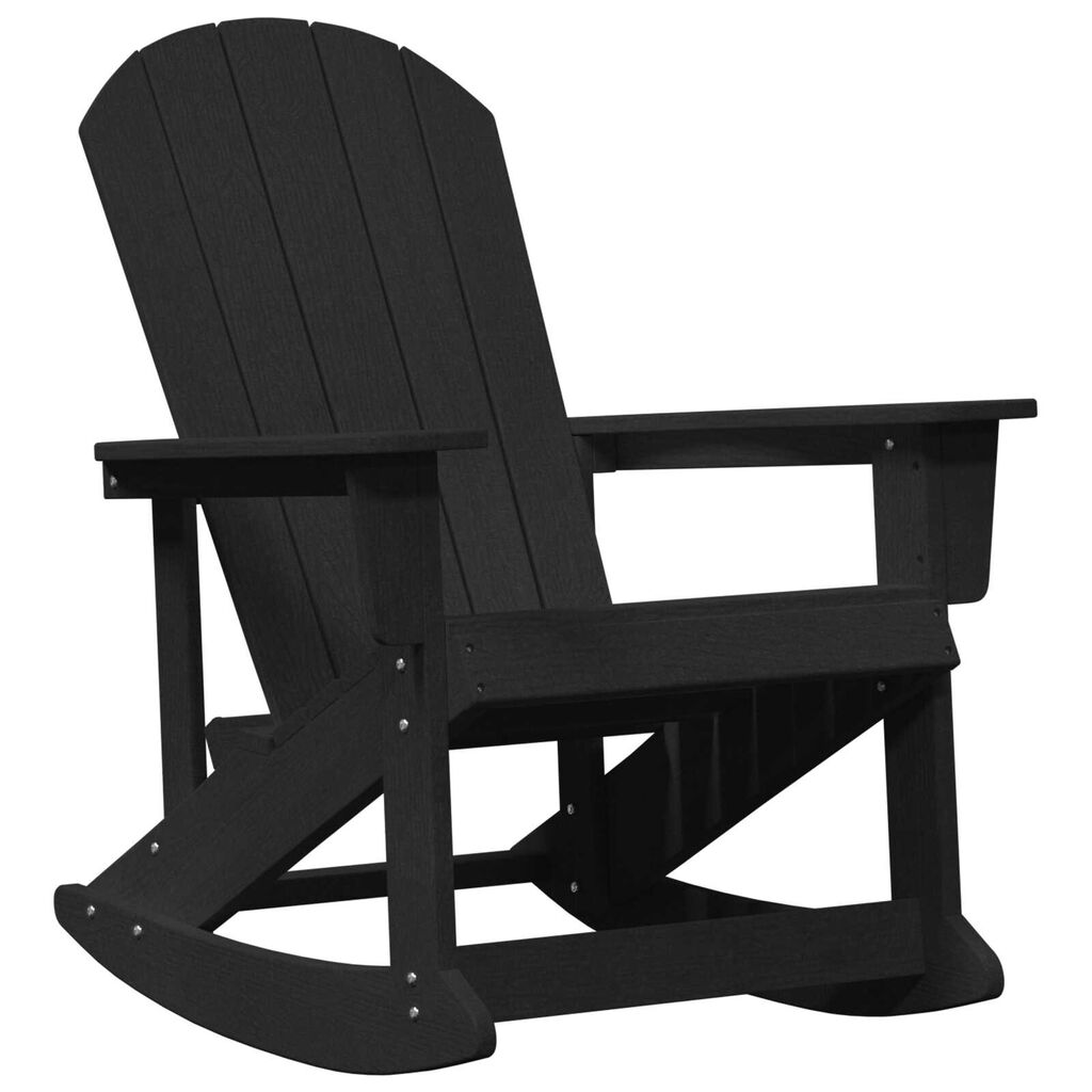 vidaXL Κουνιστή Καρέκλα Adirondack Μαύρη 73.5x92x90 εκ. HDPE