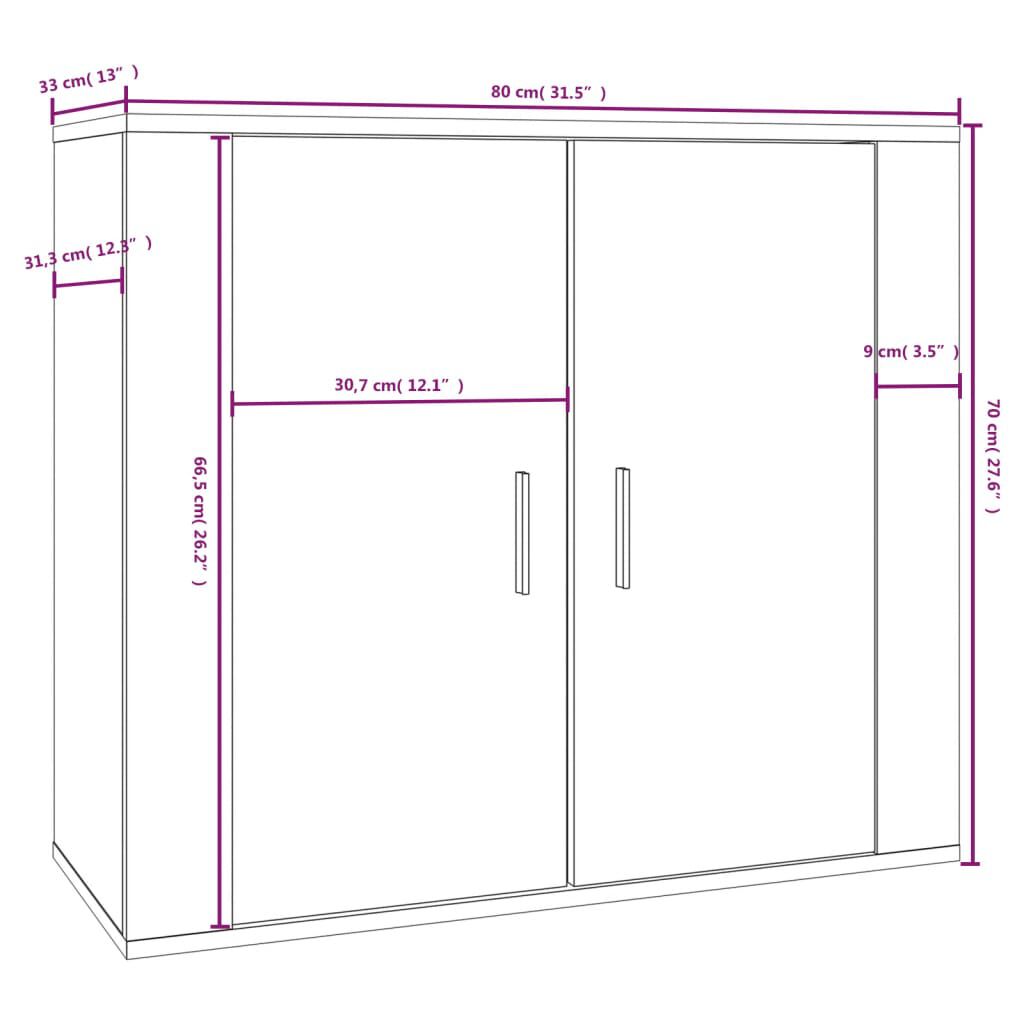 vidaXL Ντουλάπι Sonoma Δρυς 80x33x70 εκ. από Επεξεργασμένο Ξύλο
