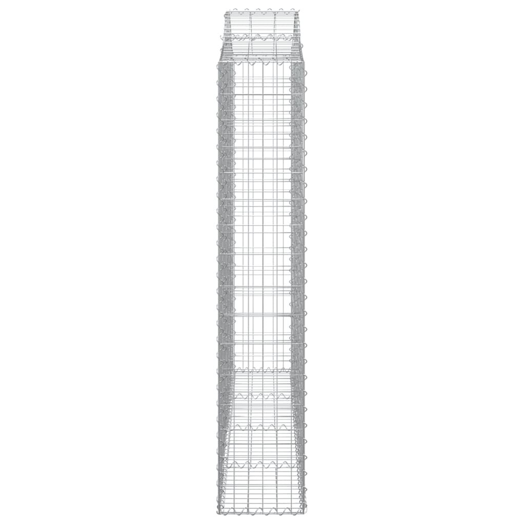 vidaXL Συρματοκιβώτια Τοξωτά 7 τεμ. 200x30x160/180 εκ. Γαλβαν. Ατσάλι
