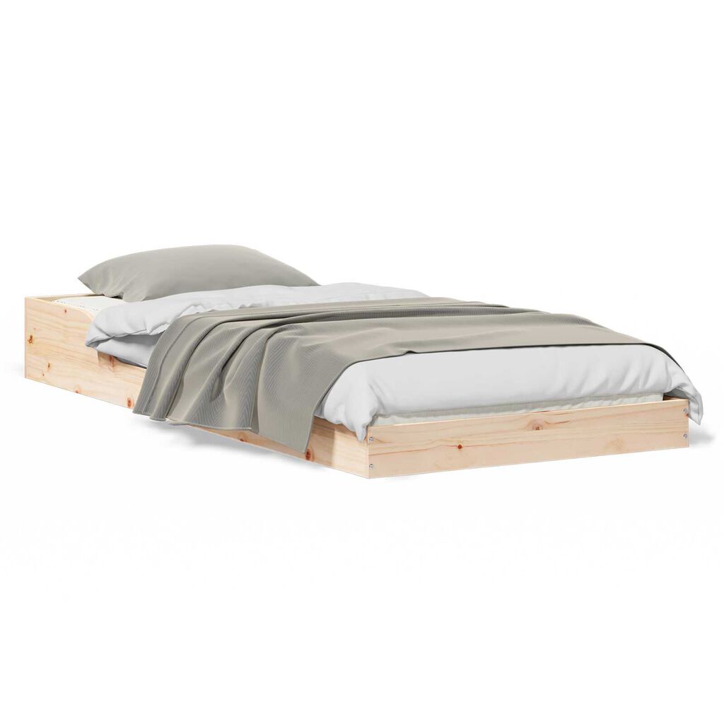 vidaXL Σκελετός Κρεβατιού Καφέ 100 x 210 cm Μασίφ ξύλο πεύκου
