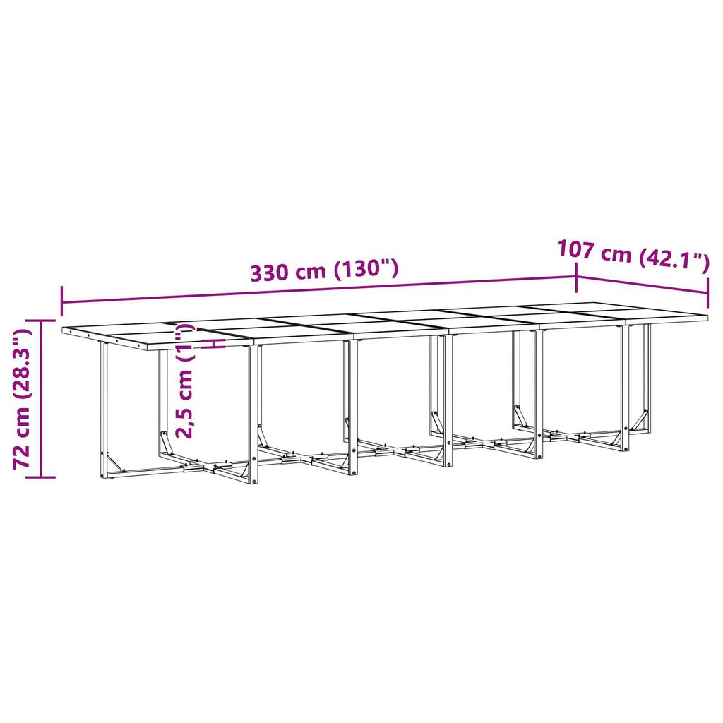 vidaXL Σέτ φαγητού για κήπο 13 pcs Μαύρο Ατσάλι