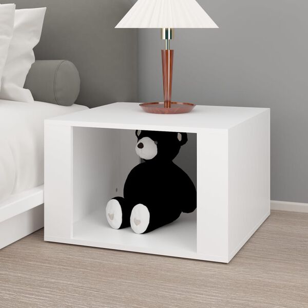 vidaXL Κομοδίνο Λευκό 57 x 55 x 36 εκ. από Επεξεργασμένο Ξύλο