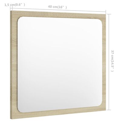vidaXL Καθρέφτης Μπάνιου Sonoma Δρυς 40 x 1,5 x 37 εκ. από Μοριοσανίδα