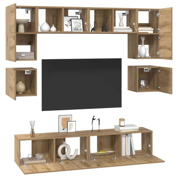 vidaXL Σετ επίπλου τηλεόρασης 8 pcs artisan δρυς 80 x 30 x 30 εκ