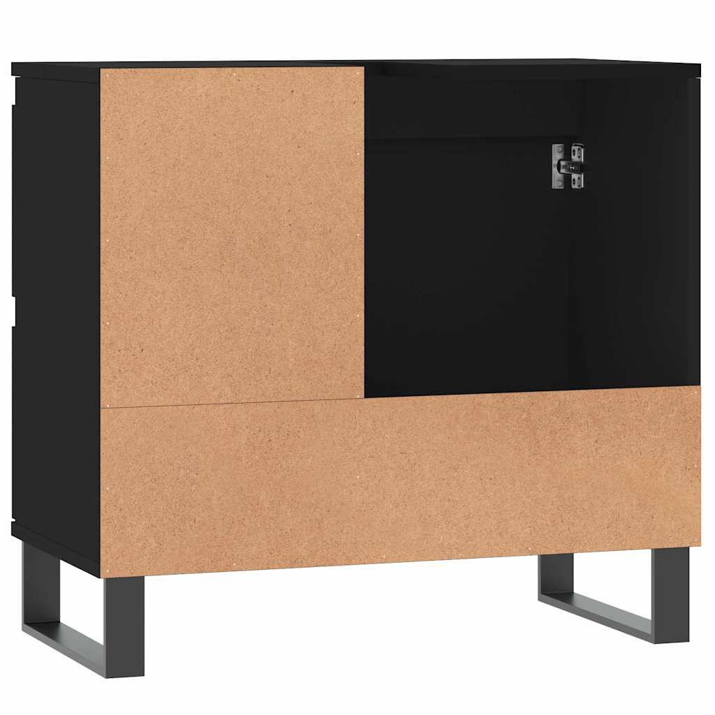 vidaXL Ντουλάπι Μπάνιου Μαύρο 65x33x60 εκ. Επεξεργασμένο Ξύλο