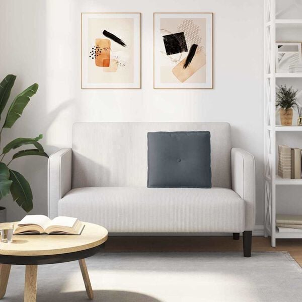 vidaXL Μαξιλάρι Πλάτης Σκούρο Γκρι 50 x 45 εκ. Υφασμάτινο Κορντουρά