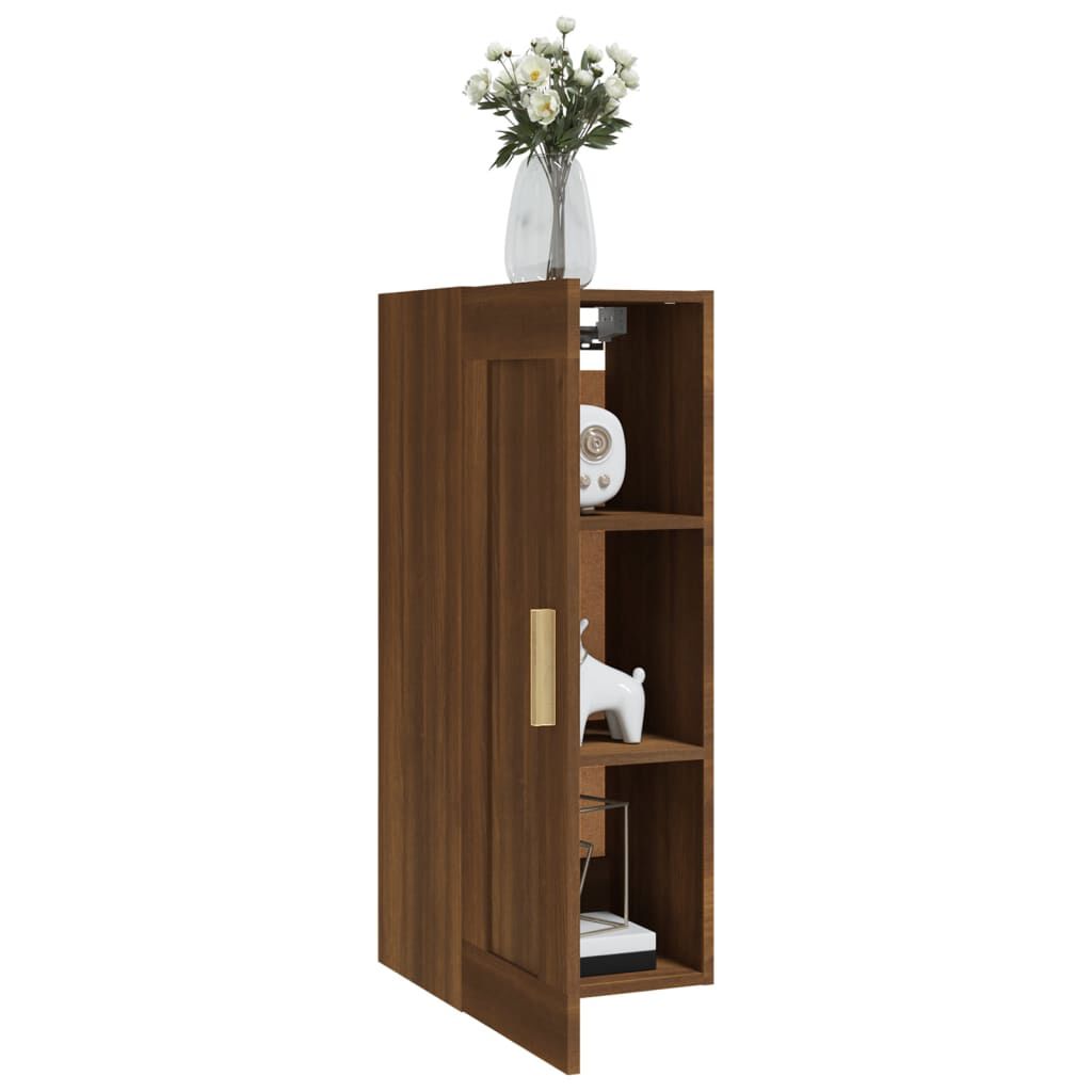 vidaXL Ντουλάπι Τοίχου Καφέ Δρυς 35x34x90 εκ. Επεξεργασμένο Ξύλο