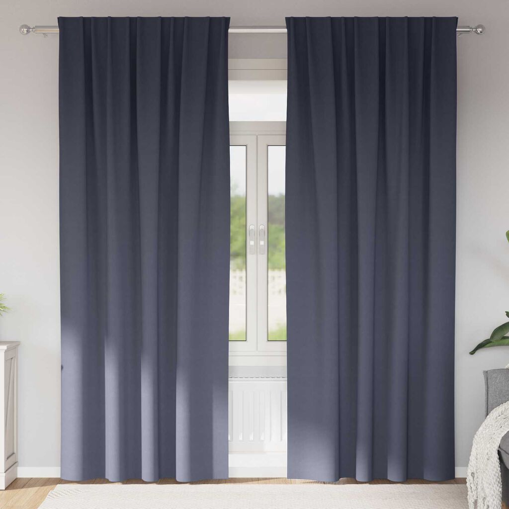 vidaXL Κουρτίνες με κουρτίνες 2 pcs Ανθρακί 260 x 140 εκ. Πολυεστέρας