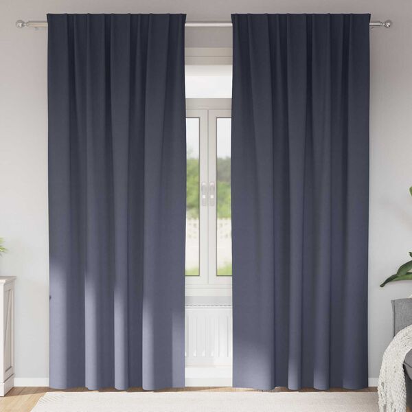 vidaXL Κουρτίνες με κουρτίνες 2 pcs Ανθρακί 260 x 140 εκ. Πολυεστέρας