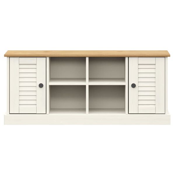 vidaXL Παπουτσοθήκη VIGO Λευκή 106 x 35 x 45 εκ. από Μασίφ Ξύλο Πεύκου