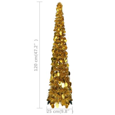 vidaXL Χριστουγεννιάτικο Δέντρο Τεχνητό Pop-Up Χρυσό 120 εκ. από PET