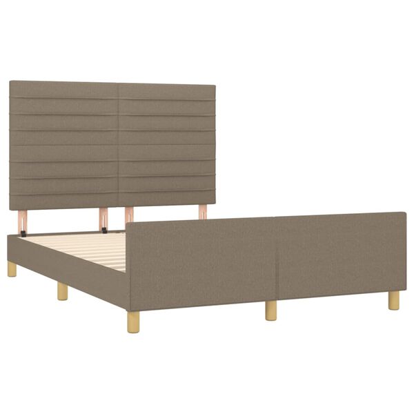 vidaXL Σκελετός Κρεβατιού Χωρίς Στρώμα Taupe 140x190 εκ. Υφασμάτινο