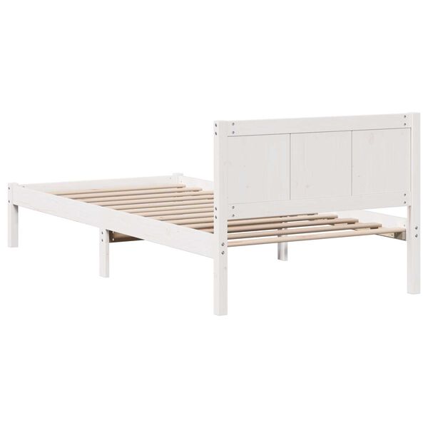 vidaXL Σκελετός Κρεβατιού Λευκό 100 x 200 cm Μασίφ ξύλο πεύκου