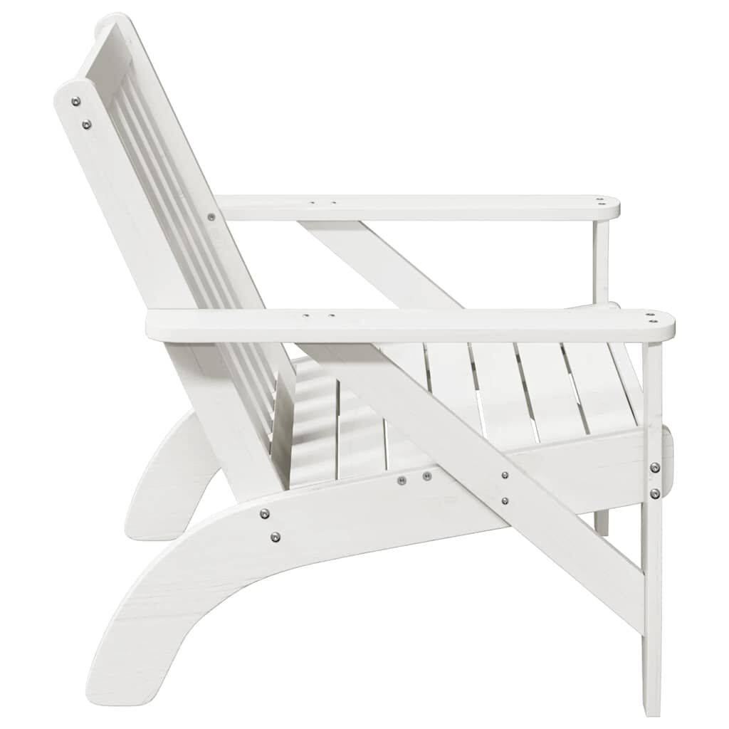 vidaXL Καρέκλα κήπου Adirondack Λευκό 75x77x77 cm Στερεό ξύλο πεύκο