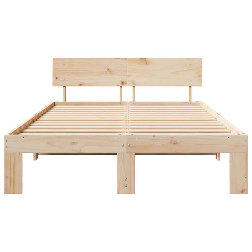 vidaXL Σκελετός Κρεβατιού Καφέ 120 x 190 cm Μασίφ ξύλο πεύκου