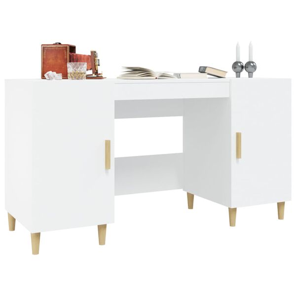 vidaXL Γραφείο Λευκό 140 x 50 x 75 εκ. από Επεξεργασμένο Ξύλο
