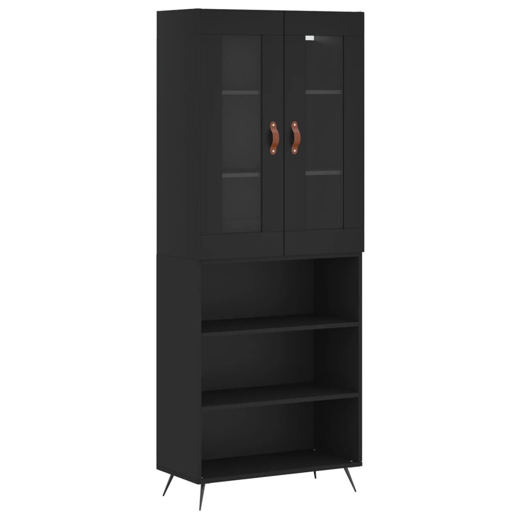 vidaXL Ντουλάπι Μαύρο 69,5x34x180 εκ. από Επεξεργασμένο Ξύλο