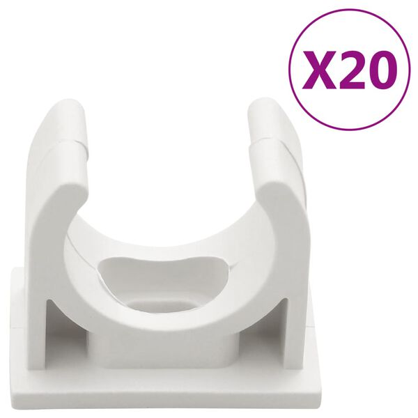vidaXL Κανάλι Καλωδίων με Κλιπ Ø20 χιλ. 10 μ. από PVC