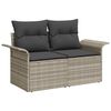 vidaXL Σετ Καναπέ Κήπου με μαξιλάρι 7 pcs Ανοιχτό γκρι Πολυ ράταν