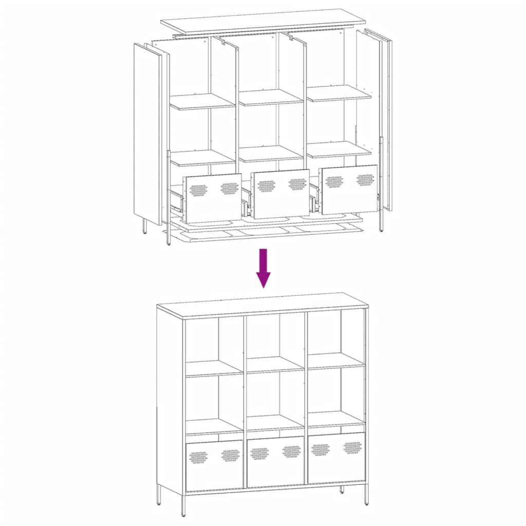 vidaXL Ντουλάπι Ανθρακί 101,5x39x103,5 εκ. από Ατσάλι