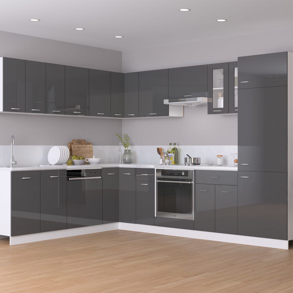 vidaXL Ντουλάπι Γωνία Κρεμαστό Lyon Γυαλ. Γκρι 57x57x60εκ. από