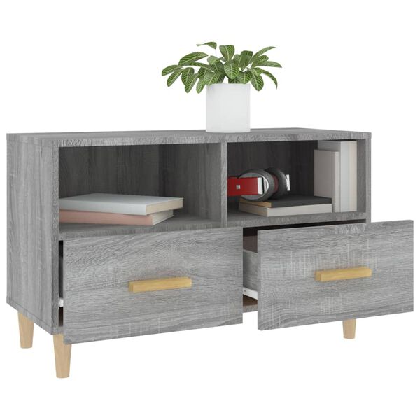 vidaXL Έπιπλο Τηλεόρασης Γκρι Sonoma 80x36x50 εκ. από Επεξεργ. Ξύλο