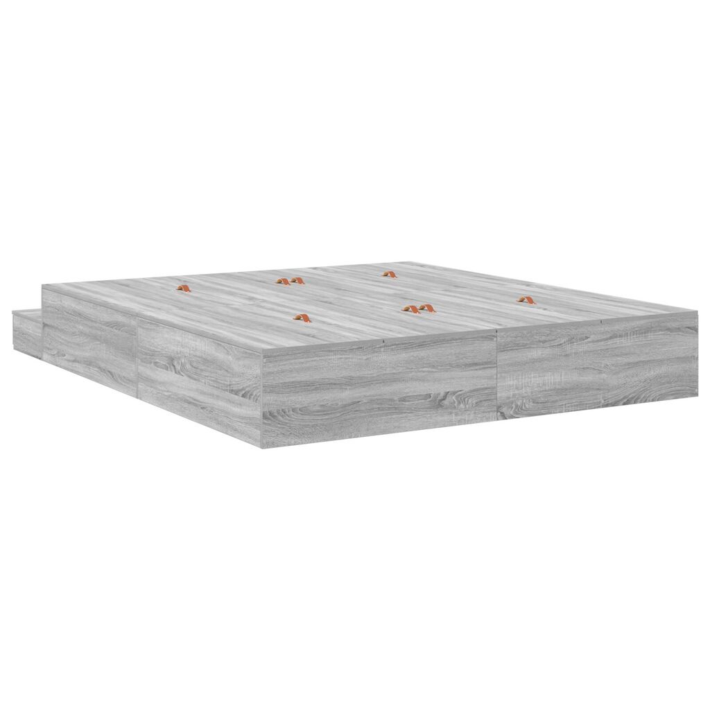vidaXL Κρεβάτι με Αποθηκευτικό Χώρο Γκρι sonoma 200x200 εκ.