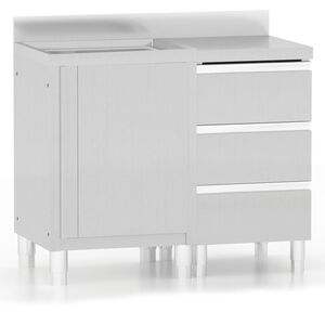 vidaXL Επαγγελματικά Ντουλάπια Κουζίνας 2 τεμ. από Ανοξείδωτο Ατσάλι