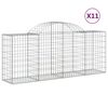 vidaXL Συρματοκιβώτια Τοξωτά 11 τεμ. 200x50x80/100 εκ. Γαλβαν. Ατσάλι