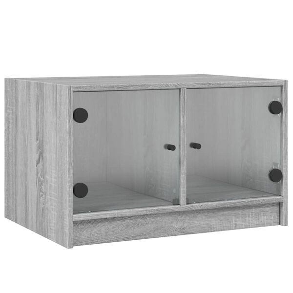 vidaXL Τραπεζάκι Σαλονιού Sonoma Γκρι 68x50x42 εκ. με Γυάλινες Πόρτες