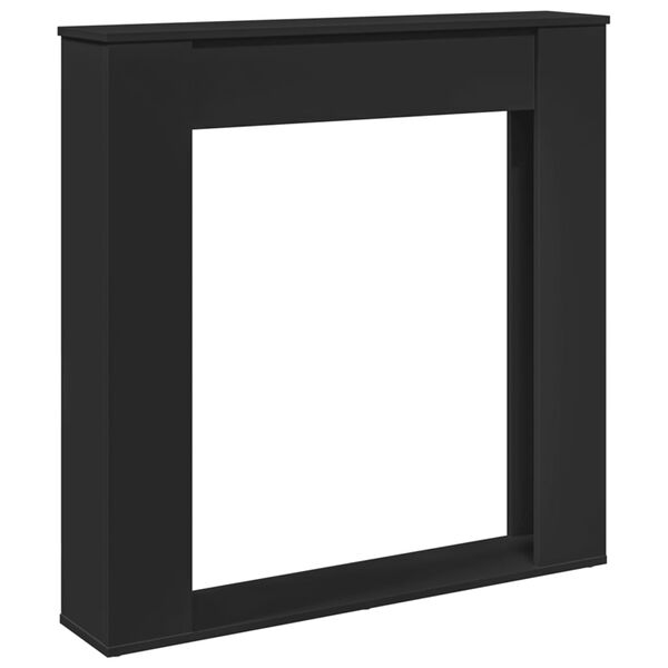 vidaXL Πλαίσιο Τζακιού Μαύρο 100x20x100 εκ. από Επεξ. Ξύλο