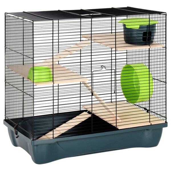 vidaXL Κλουβί Χάμστερ Γκρι 58 x 32 x 54 εκ. Πολυπροπυλένιο & Μέταλλο