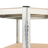 vidaXL Ραφιέρα 4 Επιπέδων 3 τεμ. Ασημί από Ατσάλι & Επεξεργασμένο Ξύλο