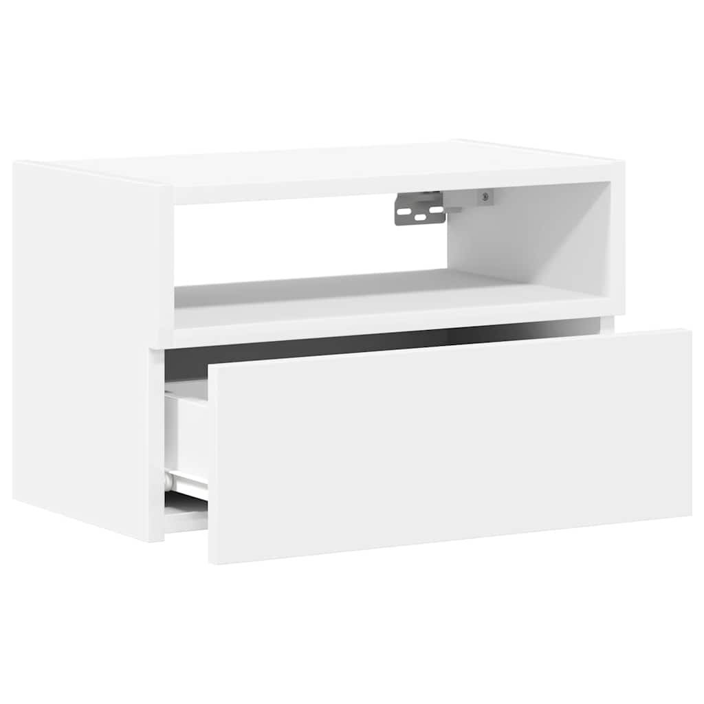 vidaXL Κομοδίνο Επιτοίχιο Λευκά 45x26x28,5 εκ.