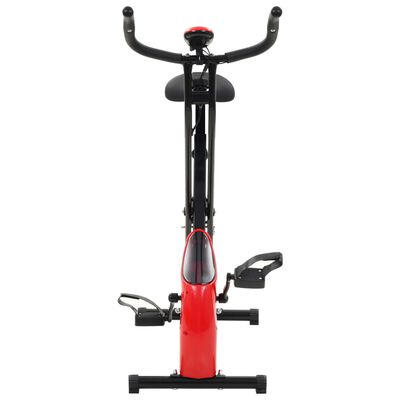 vidaXL Ποδήλατο Γυμναστικής X-Bike Μαγνητικό Μαύρο/Κόκκινο Μέτρ.Παλμών
