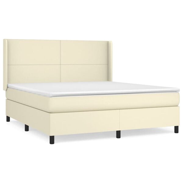 vidaXL &Kappa;&rho;&epsilon;&beta;ά&tau;&iota; Boxspring &mu;&epsilon; &Sigma;&tau;&rho;ώ&mu;&alpha; &Kappa;&rho;&epsilon;&mu; 180x200 &epsilon;&kappa;. &Sigma;&upsilon;&nu;&theta;&epsilon;&tau;&iota;&kappa;ό &Delta;έ&rho;&mu;&alpha;
