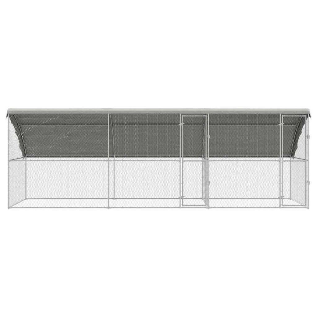 vidaXL Κλουβί για κότες Ασημί 600 x 200 x 198.5 εκ