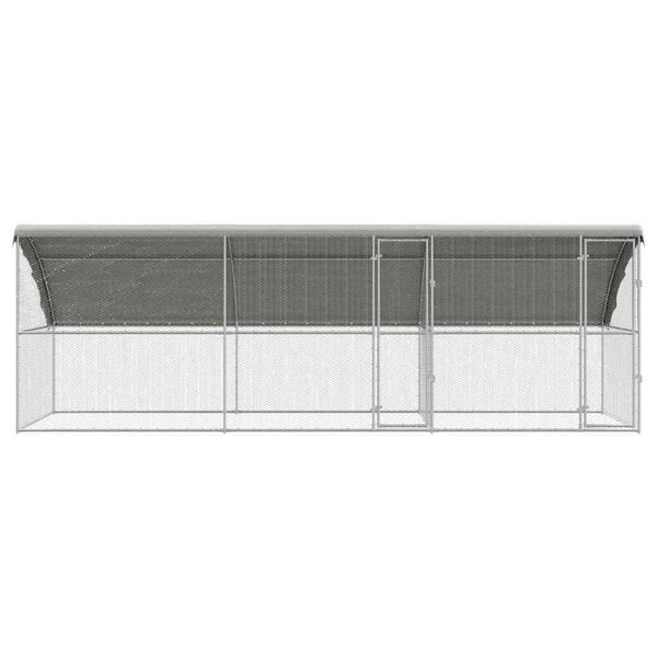 vidaXL Κλουβί για κότες Ασημί 600 x 200 x 198.5 εκ