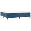 vidaXL Κρεβάτι Boxspring με Στρώμα Σκούρο Μπλε 200x200 εκ. Βελούδινο