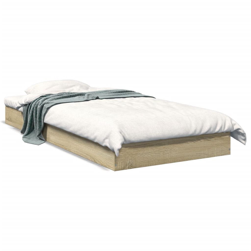 vidaXL Πλαίσιο Κρεβ. Χωρ. Στρώμα Sonoma Δρυς 90x200 εκ. Επεξ. Ξύλο