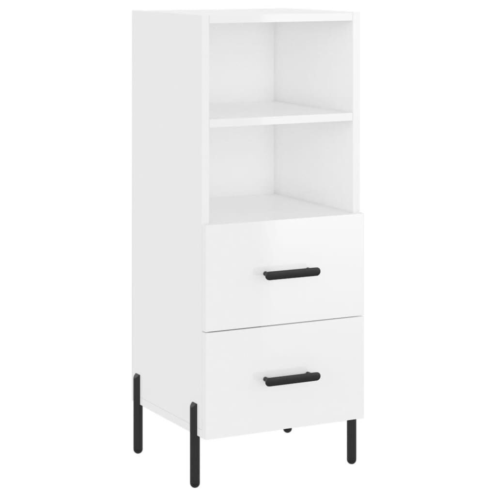 vidaXL Ντουλάπι Γυαλ. Λευκό 34,5 x 34 x 180 εκ. από Επεξεργασμένο Ξύλο
