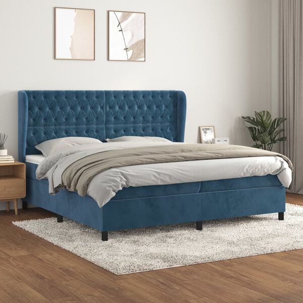 vidaXL &Kappa;&rho;&epsilon;&beta;ά&tau;&iota; Boxspring &mu;&epsilon; &Sigma;&tau;&rho;ώ&mu;&alpha; &Sigma;&kappa;&omicron;ύ&rho;&omicron; &Mu;&pi;&lambda;&epsilon; 200x200 &epsilon;&kappa;. &Beta;&epsilon;&lambda;&omicron;ύ&delta;&iota;&nu;&omicron;