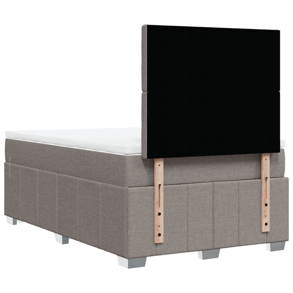 vidaXL Κρεβάτι Boxspring με Στρώμα Taupe 120x200 εκ. Υφασμάτινο