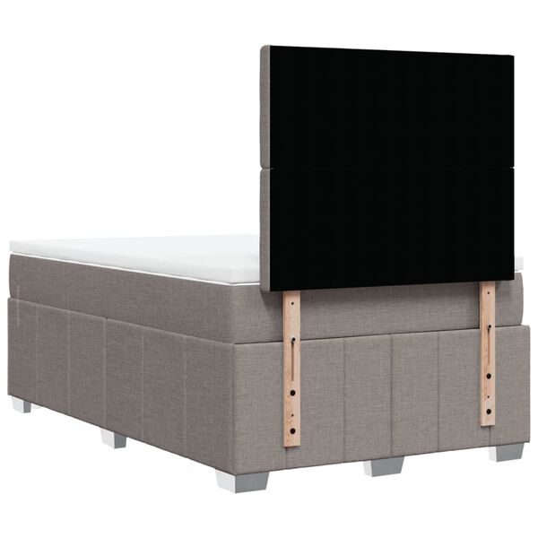 vidaXL Κρεβάτι Boxspring με Στρώμα Taupe 120x200 εκ. Υφασμάτινο
