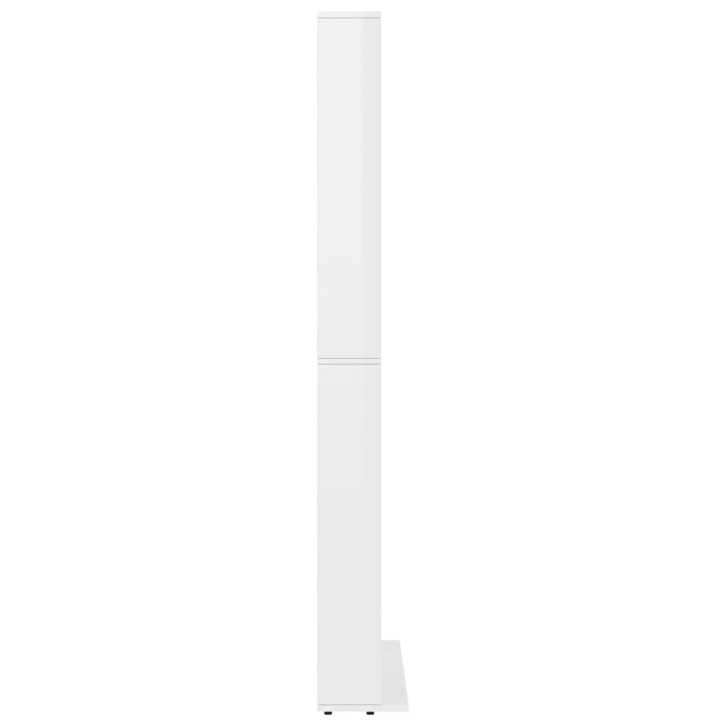 vidaXL Έπιπλο για CD Γυαλ. Λευκό 102x16x177,5εκ από Επεξεργασμένο Ξύλο