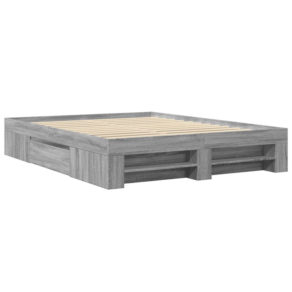 vidaXL Πλαίσιο Κρεβατιού Γκρι Sonoma 150x200 εκ. Επεξεργασμένο Ξύλο